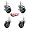 Service Caster 3'' Black Poly Wheel Swivel 7/16'' Grip Ring Stem Caster Set 2 Brakes, 4PK SCC-GR20S314-PPUB-BLK-TLB-716138-2S2 - alternate 5